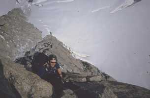 Colin Maddison on North East Ridge Direct of the Tour Ronde