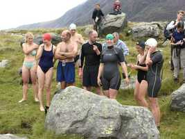 Ready to swim Llyn Idwal