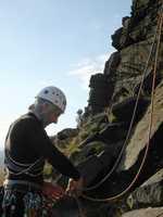 Dave Belaying Underneath A Perfect Sky