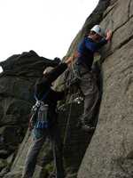 Andy attacking Tango Buttress