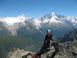 Colin on the summit of Cornes des Loriaz