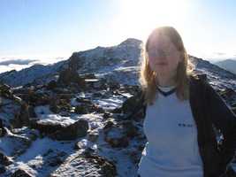 Anja on Bow Fell