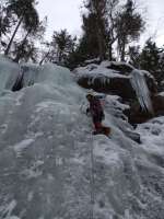 Andy - leading Juledusj, Ozzimosis area, WI3  [Jim Symon]