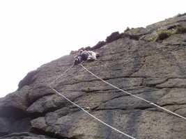 Dave Bish on Womenless Wall, Standing Stones