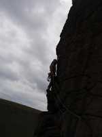 Dave Bish starting Womenless Wall, Standing Stones