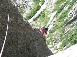Bridget on the SE ridge of Spazzacaldeira