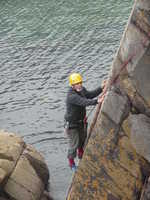 Pete on Diagonal Crack, Porth Clais