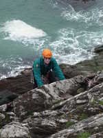 Neville on the Pencarnan Slabs