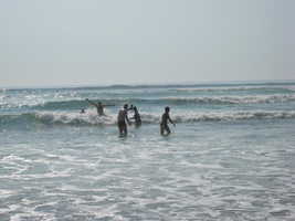 A quick dip at Sennen Beach
