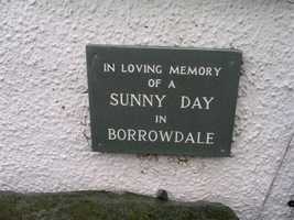 Plaque outside pub at Stonethwaite