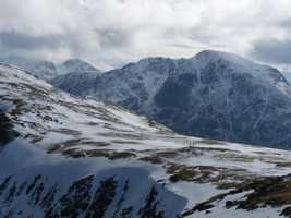 Slightly snowy ridge