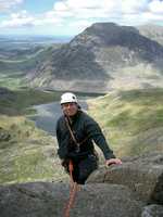 Roger arriving at the belay