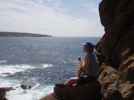 Trish on a perfect Cornish Day