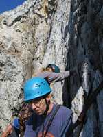 On belay ledge of Wen Slab