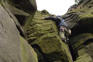 Joe On The Green Fur Of North Climb