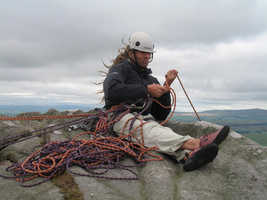 A windy belay