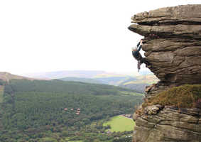 Trish on Gargoyle Flake with a Red Arrows Fly-past
