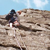 Midge on Mitre Buttress Direct (Virginia Castick)