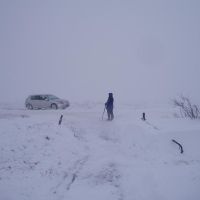 Brian contemplating clearing the A82 (Roger Daley)