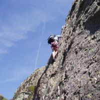 Trish higher on Route 1, White Ghyll (Roger Daley)