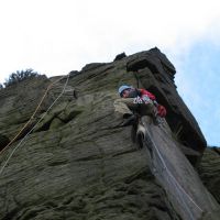 Dave leading tower arête (Vicky Lee)