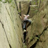 Mary Exiting Owl Gully (Dave Dillon)