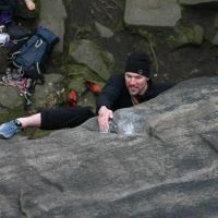Dave Bish on Tody's Wall (Andrew Croughton)
