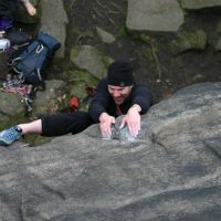 Dave Bish on Tody's Wall (Andrew Croughton)