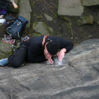 Dave Bish on Tody's Wall (Andrew Croughton)