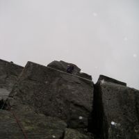 Wet rock - Jim Symon - Direct Route, Milestone Buttress (Colin Maddison)