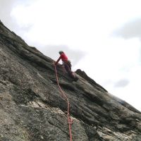 'But I don't like slabs' - Vicky, pitch 3, Di Fronte Al Paradiso, Valsaveranche (Colin Maddison)