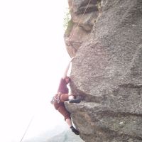 James styling it on Palestra Delle Guide, Valsaveranche (Colin Maddison)