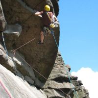 Gareth on Flying Buttress Direct (Roger Dyke)