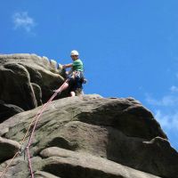 Jim finishing Flying Buttress (Roger Dyke)