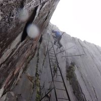Dave Wylie on wonky ladders (Andy Stratford)