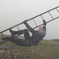 Gareth - bouldering workout on the ladders to no-where (Andy Stratford)