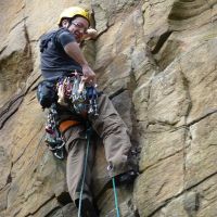 Andy on Alcove Crack (Roger Dyke)