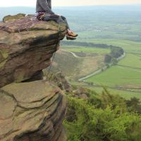 A well happy belayer (Dave Dillon)