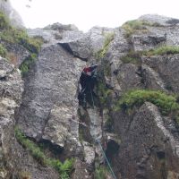 Colin still in Gwynes Chimney (Gareth Williams)