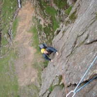 Gareth on Main Wall top slab (Gareth Williams)