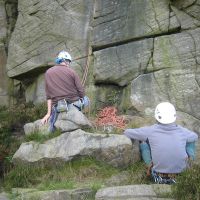 On the ledge of Long Climb (Dave Wylie)