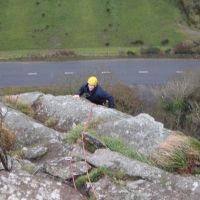 Gareth on the exposed flake (Colin Maddison)