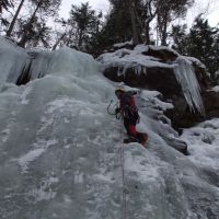 Andy - leading Juledusj, Ozzimosis area, WI3 (Jim Symon)