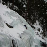 Jim Symon on P3 of Tjonnsstadbergfossen - WI 4 (Colin Maddison)