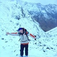 Phil Jarvis on the walk in to Bidean nam Bean to 'only do the first pitch'.  The return journey was some 10 hours later.... (Emily Pitts)