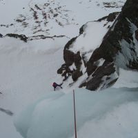 Jim about to follow Aladdin's Mirror Direct, Coire an t'Sneachda (Colin Maddison)