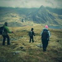 Descending after a day navigating our way up and around Pen yr Ole Wen and Carnedd Davydd (Emily Pitts)