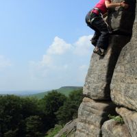 Aysha padding on Pillar Arete (Dave Dillon)