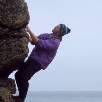 Jim bouldering (Dave Wylie)