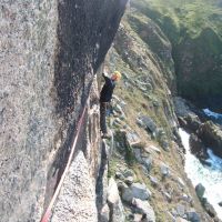 Gareth following P3 on Suicide Wall (Colin Maddison)